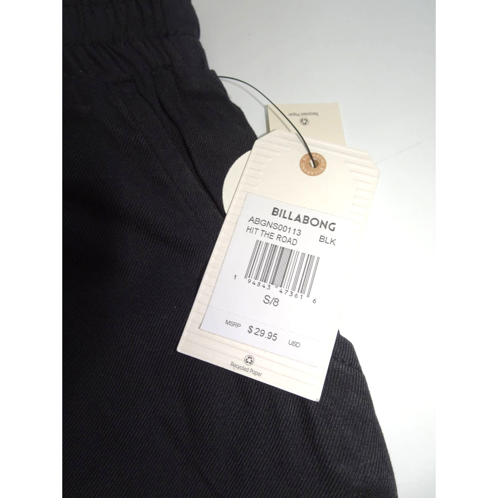 Billabong Girls' Hit The Road Elastic Waist Pull on Short Small Black Size 8 - Picture 2 of 5